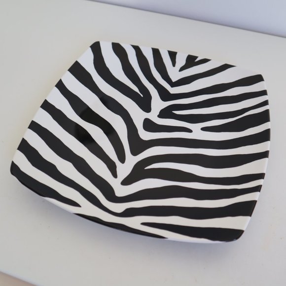 Zebra Pattern Accent Fine China Serving Plate, 222 Fifth - Picture 3 of 8